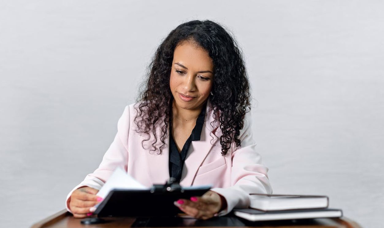 A Woman Looking the Contract