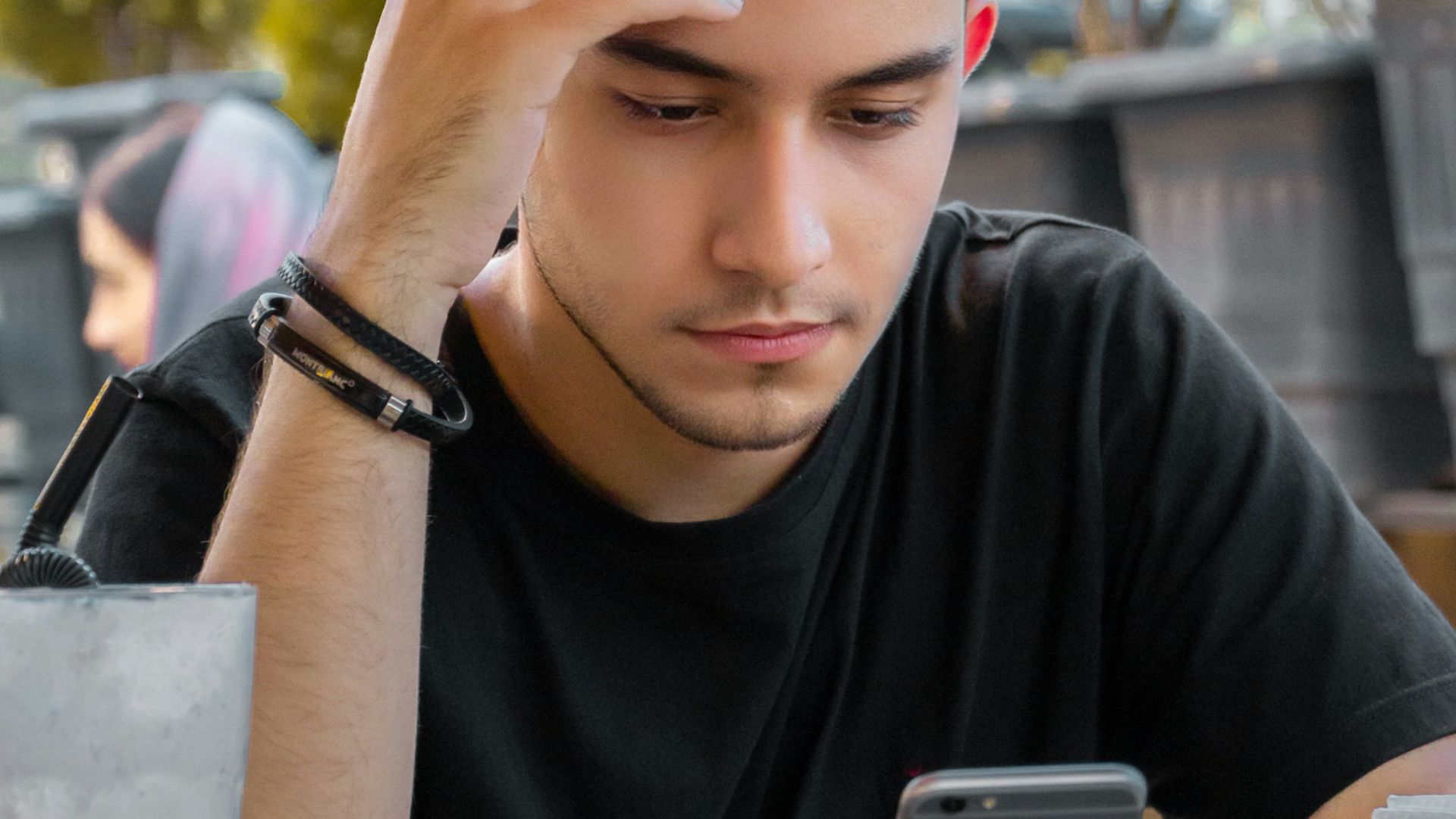 a person holding a phone