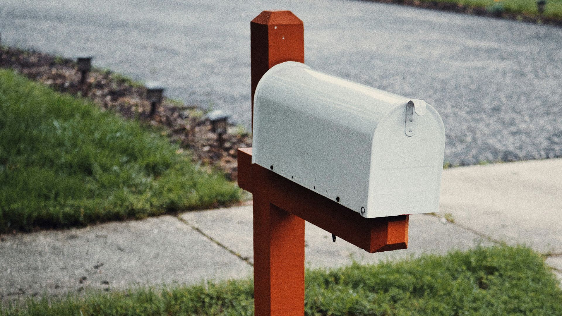 gray metal mail box