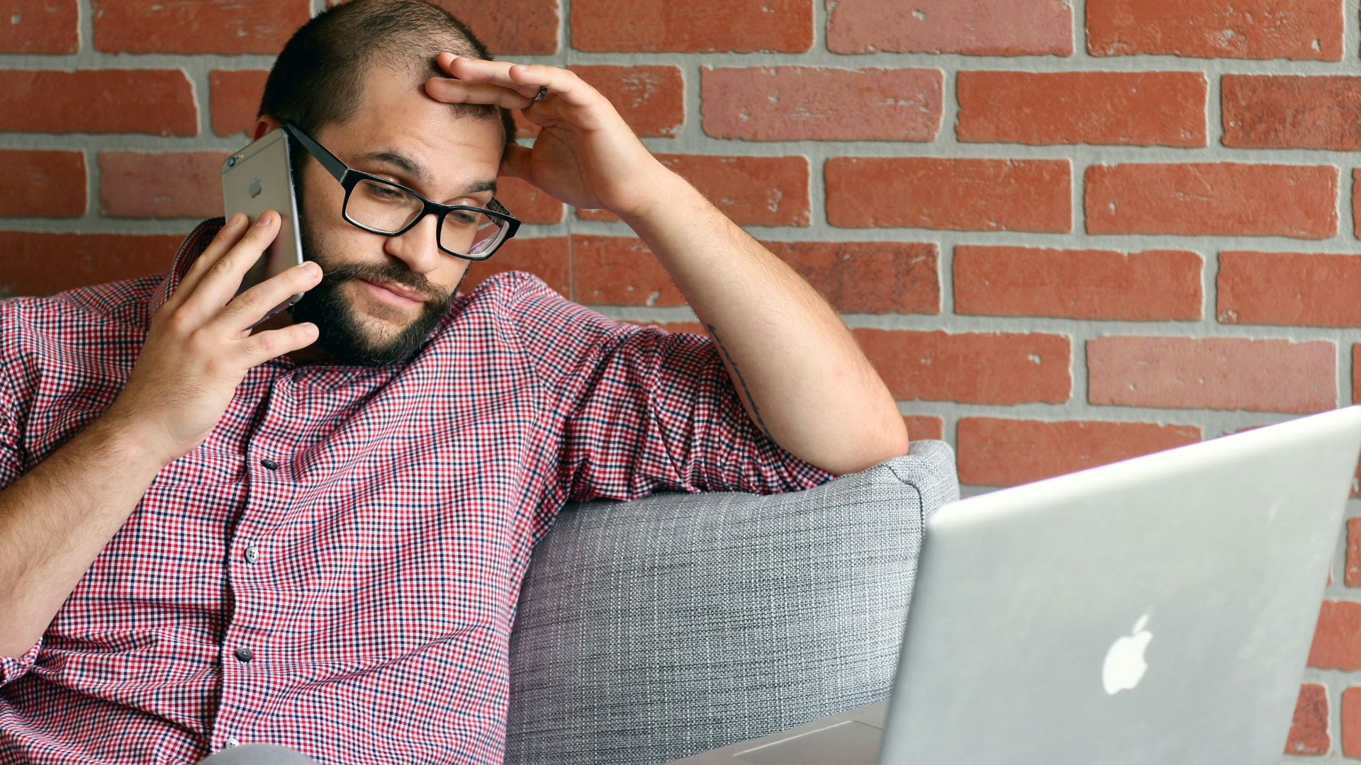 a man with a laptop