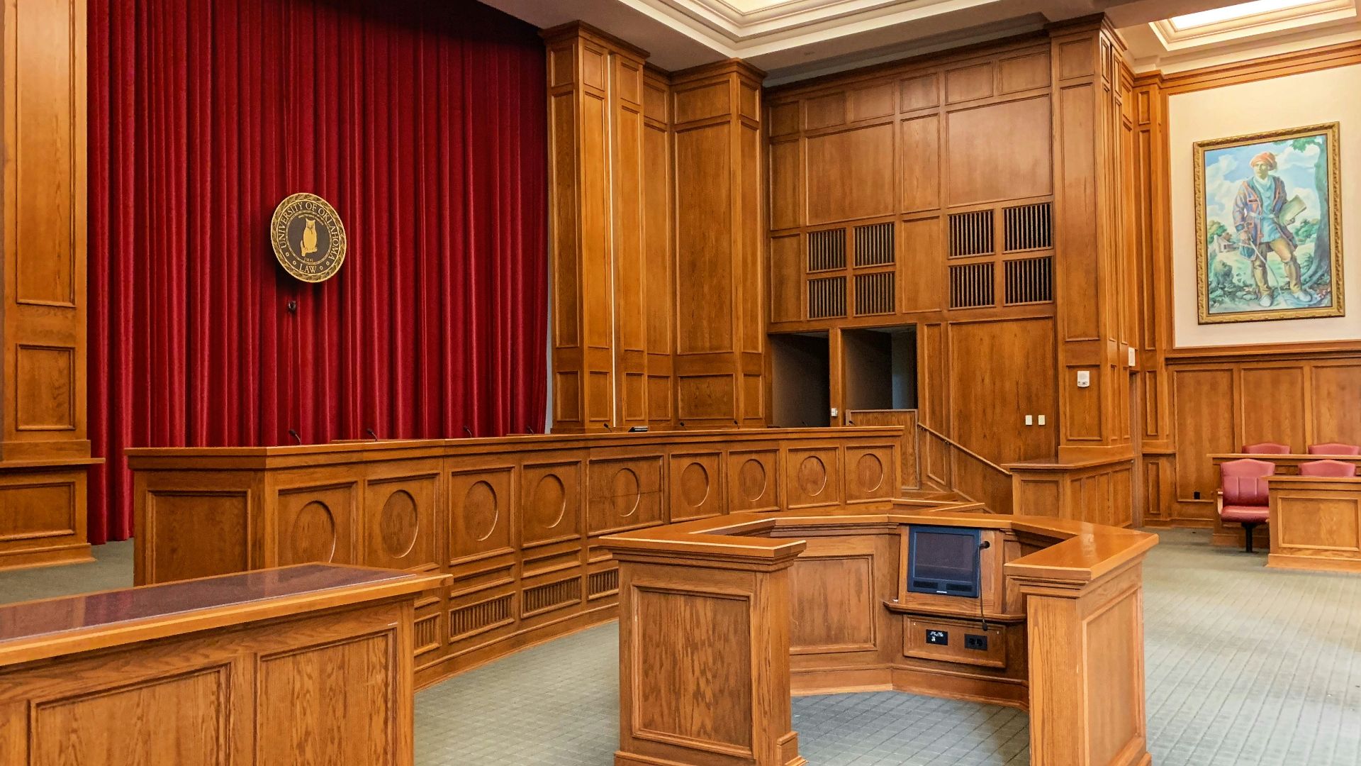 architectural photography of trial court interior view