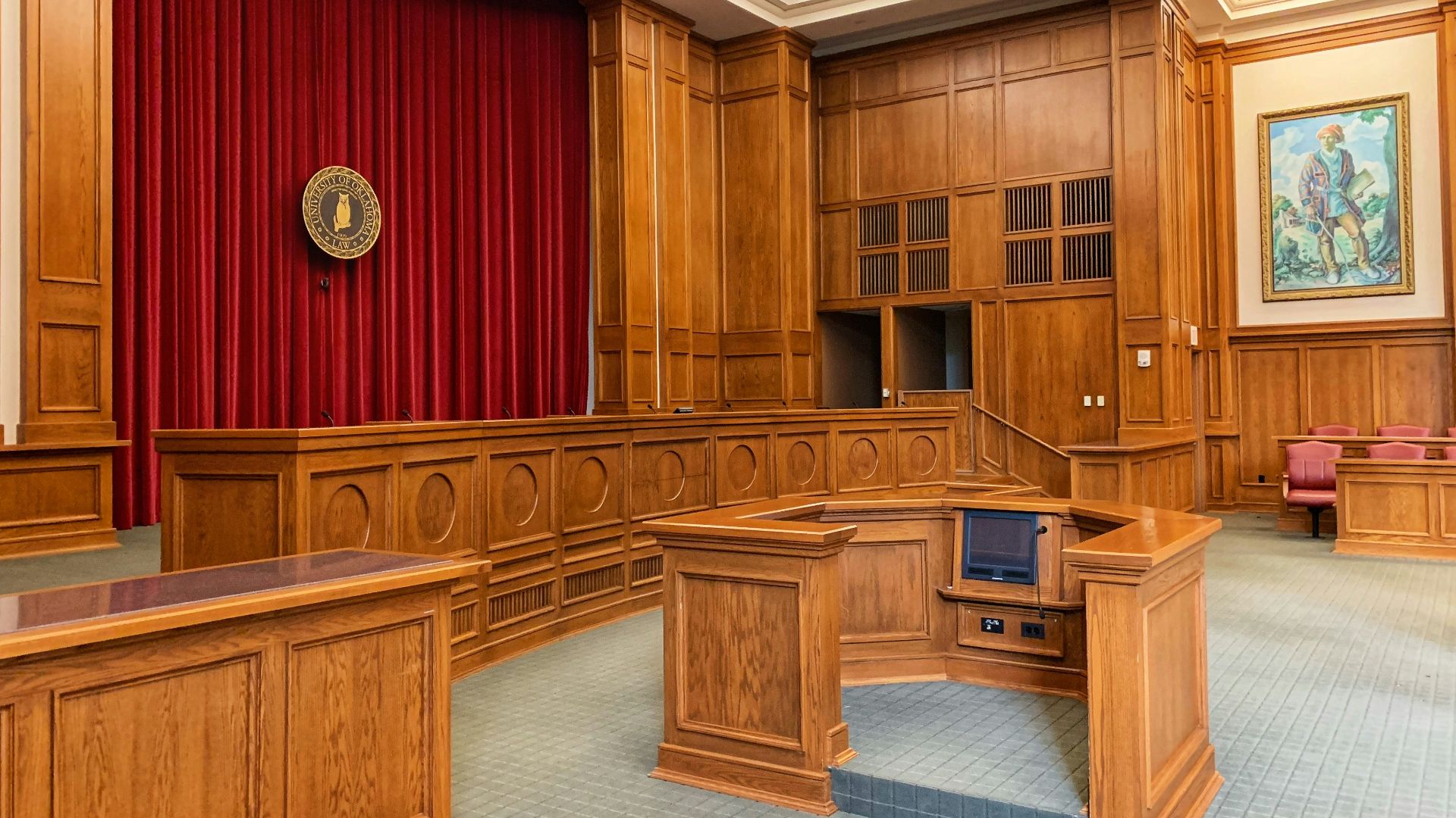 architectural photography of trial court interior view