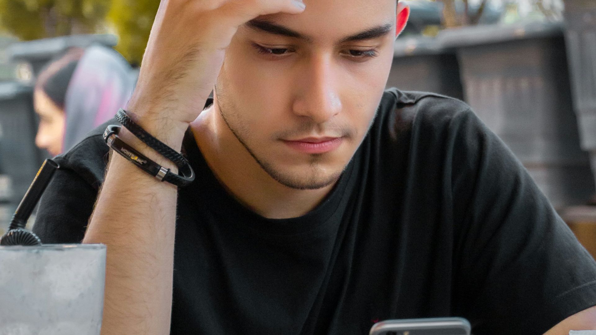 a person holding a phone