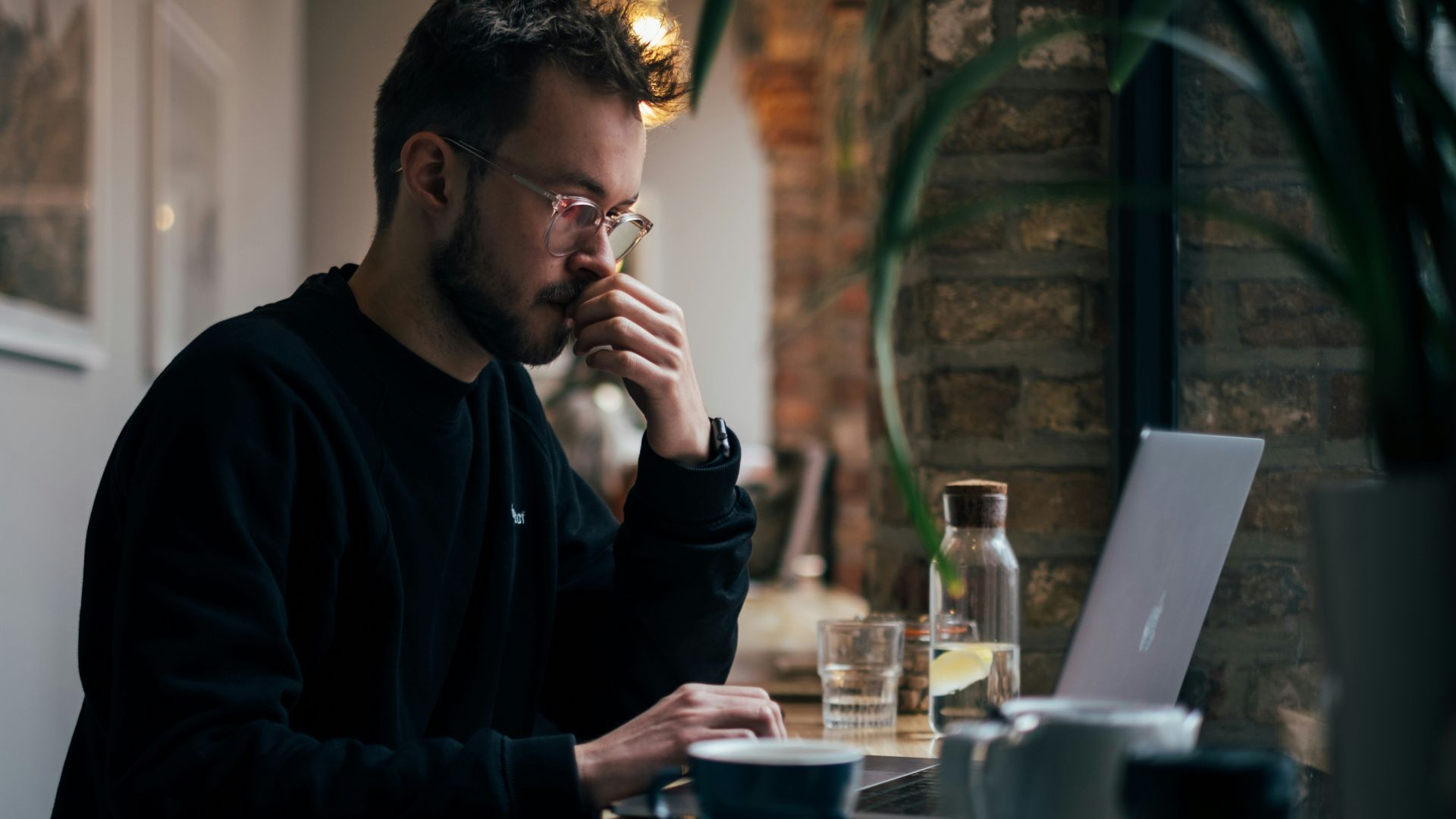 man using a laptop