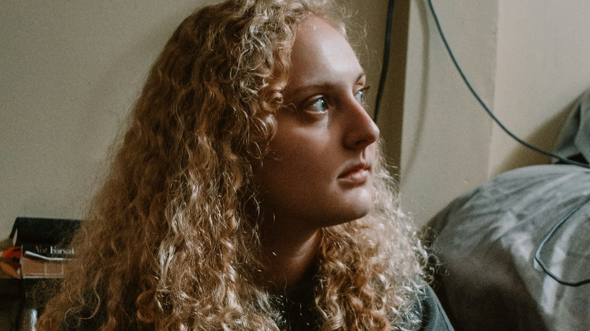 a woman with long hair