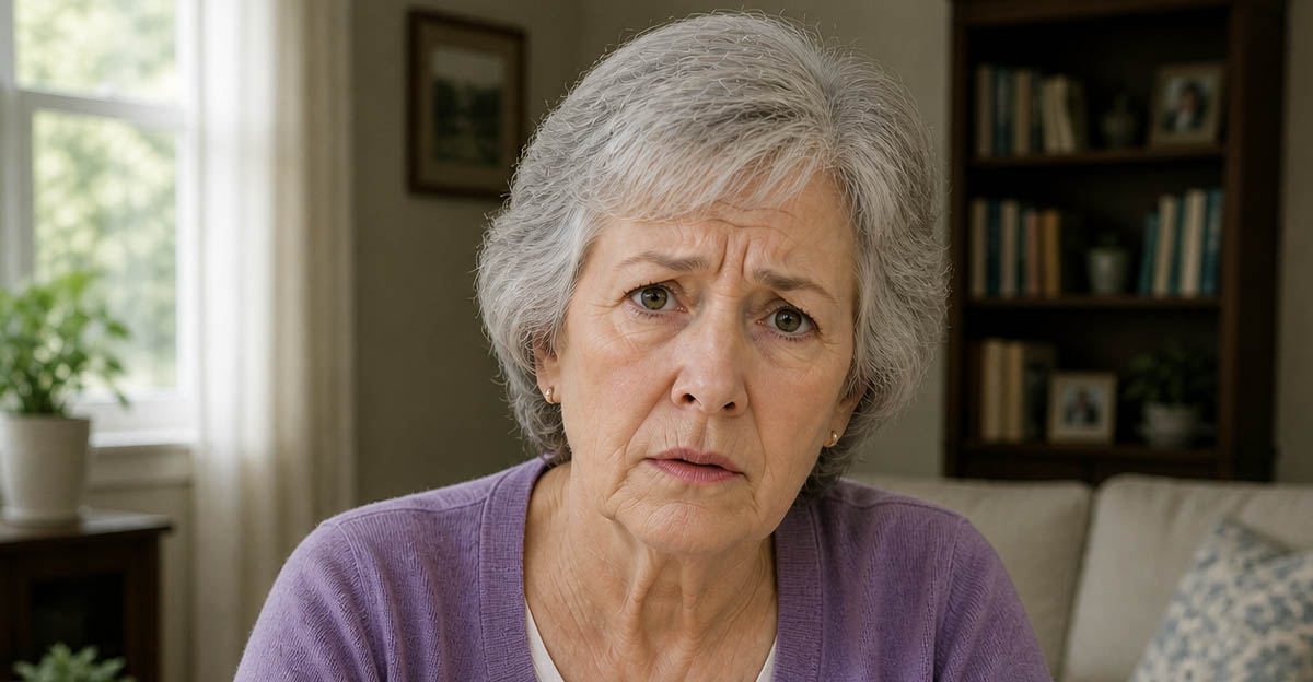 AI-generated image of a woman concerned about a missed tax credit.