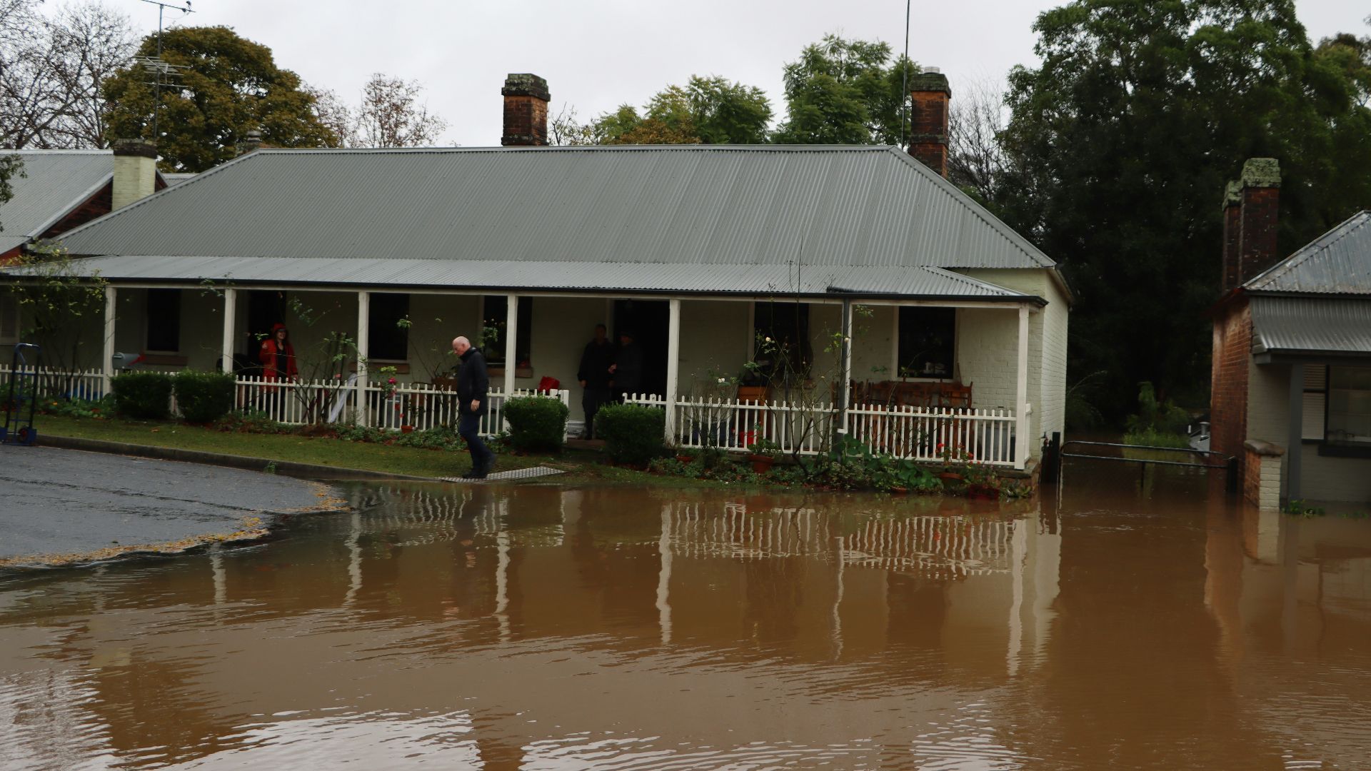 a flooded house with a house