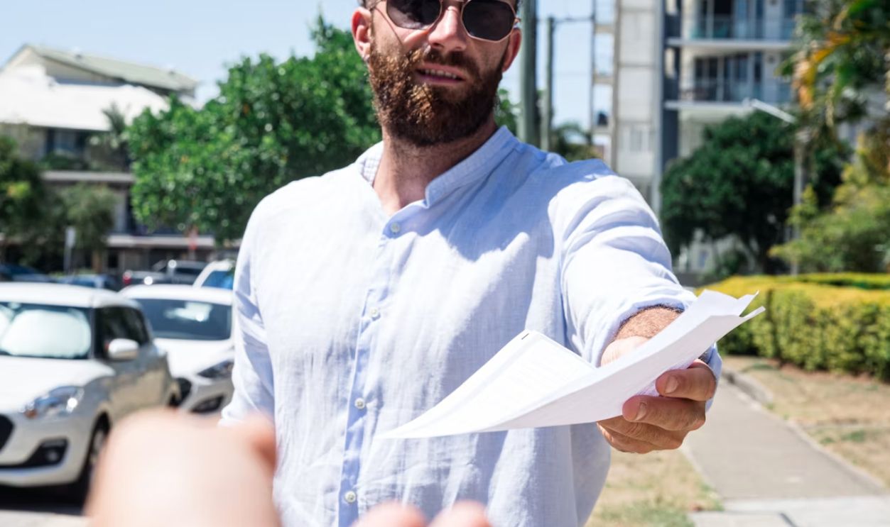 man in white crew neck t-shirt holding white paper