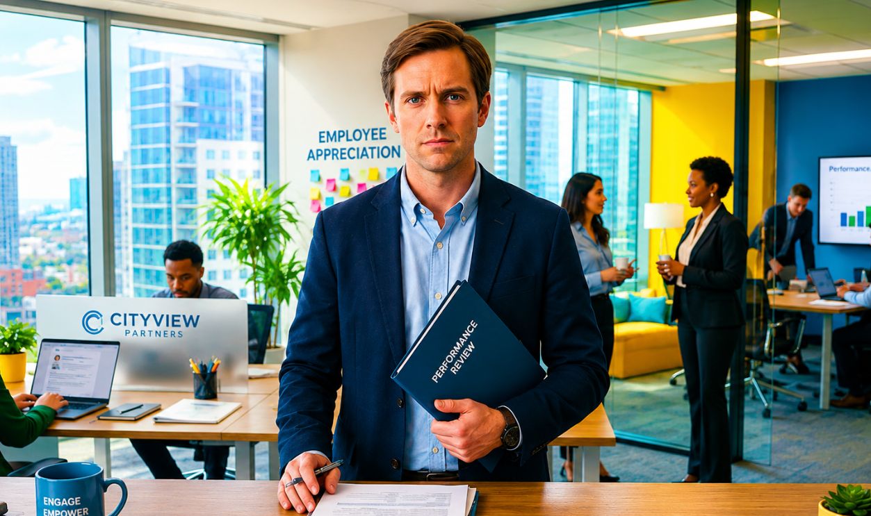 puzzled man in office