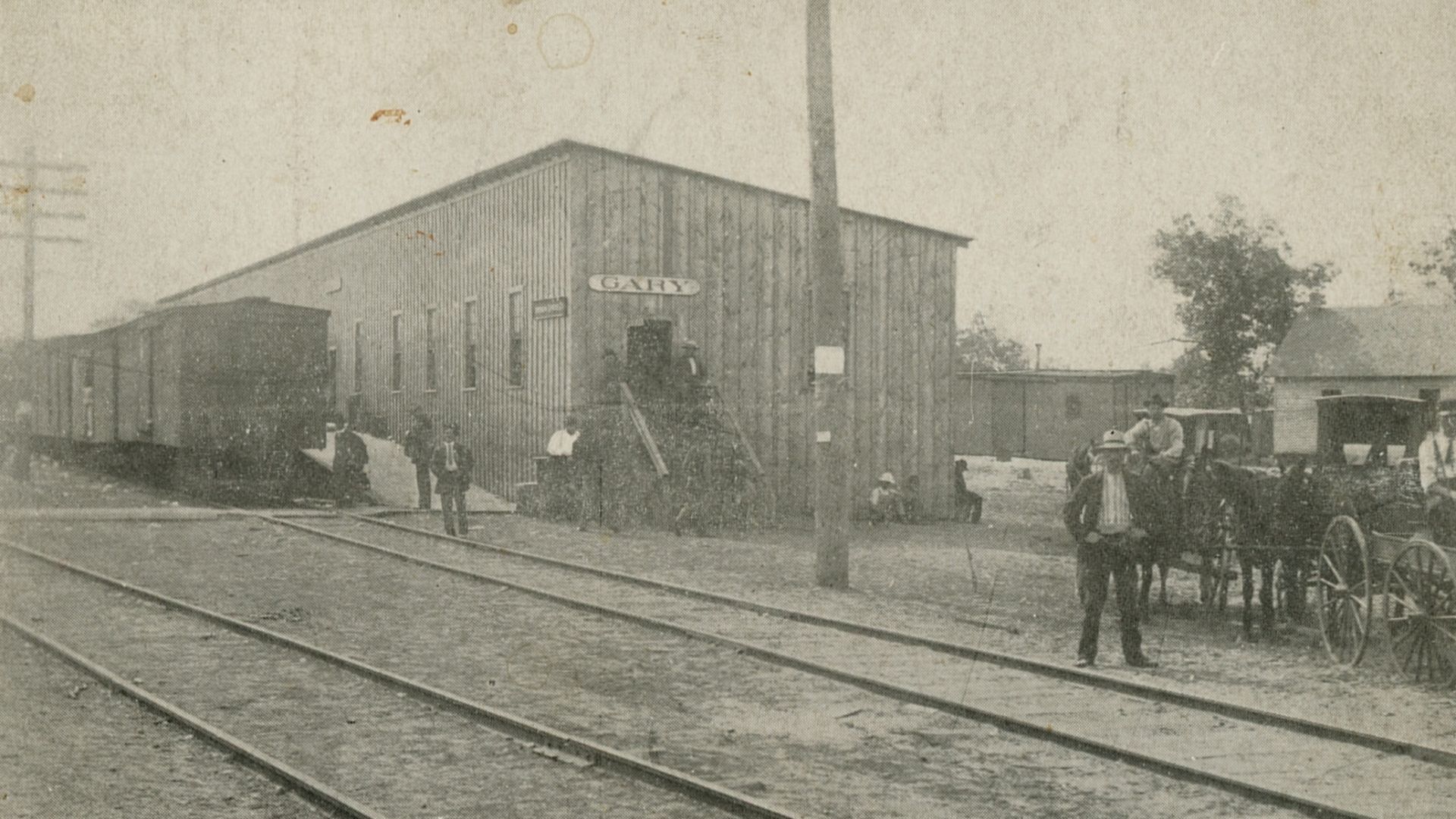 LAKE SHORE DEPOT, GARY, IND,
Date: Circa 1908
Source Type: Postcard
Publisher, Printer, Photographer: Suhling Company
Postmark: None
Collection: Steven R. Shook
Remark: This railroad depot was replaced by Union Station in 1910, which served the Lake Shore