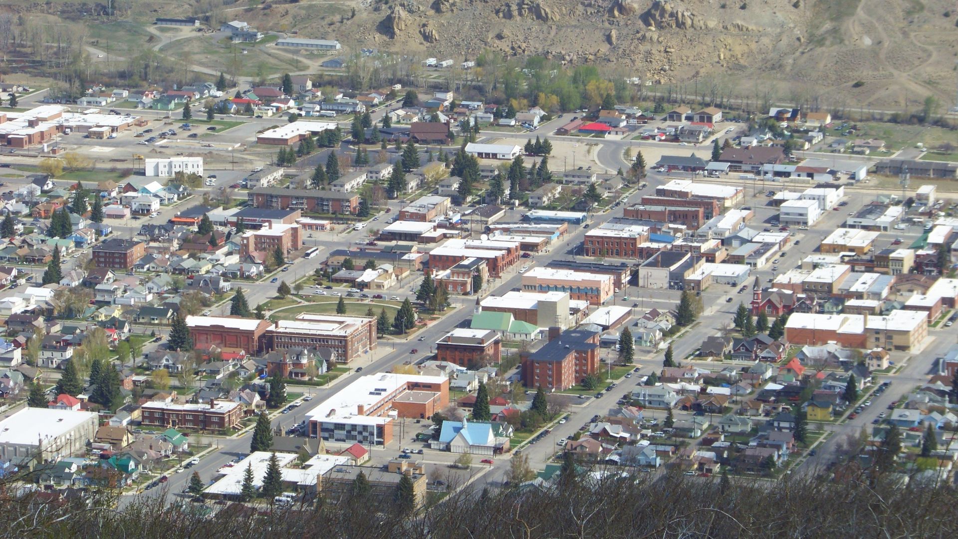 Downtown Anaconda, Montana looking North.