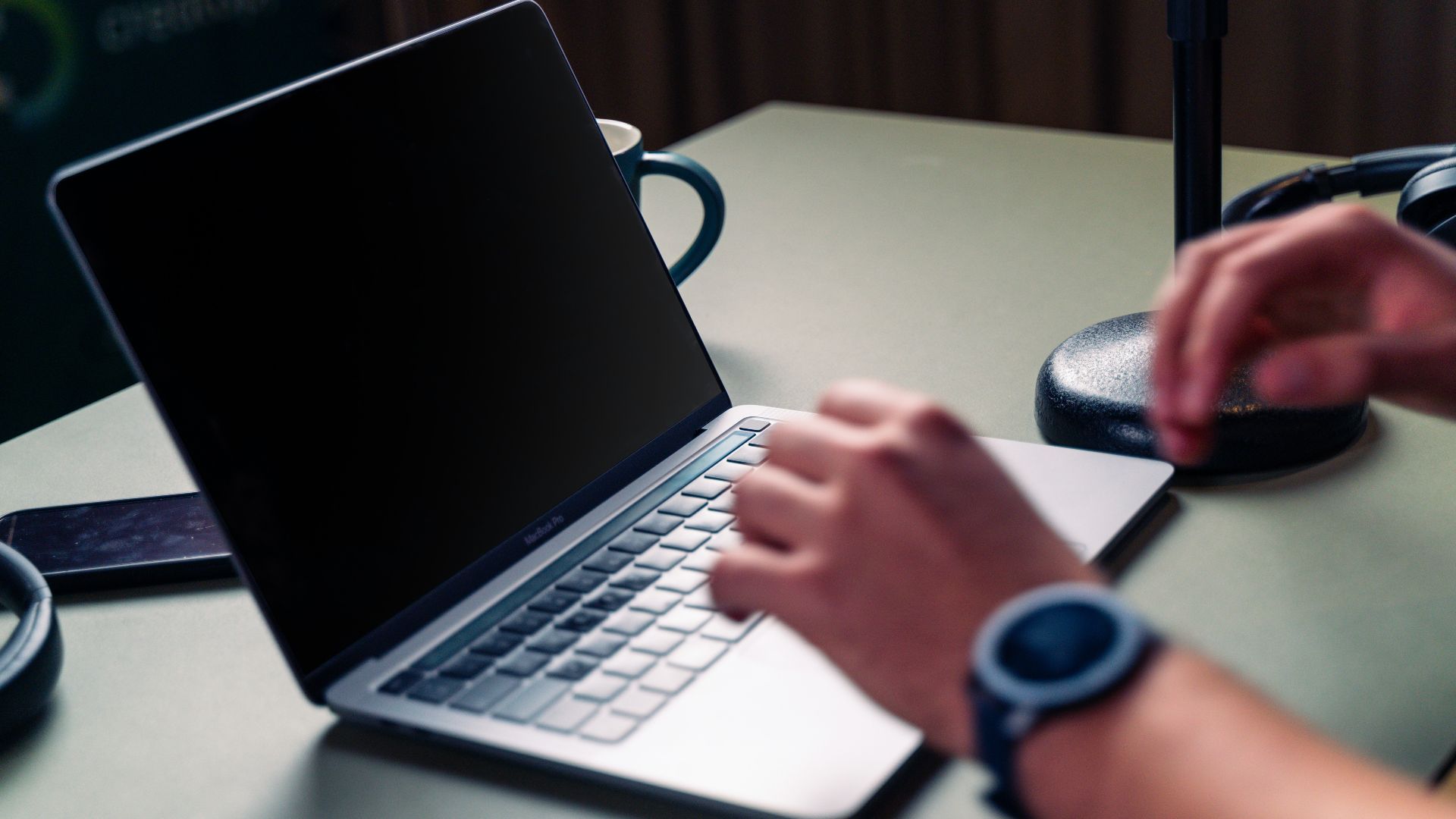 a person using a laptop