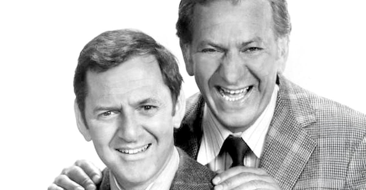 Publicity photo of Tony Randall and Jack Klugman from the television program The Odd Couple.