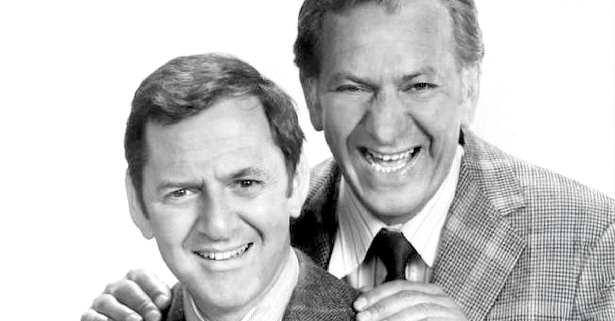 Publicity photo of Tony Randall and Jack Klugman from the television program The Odd Couple.