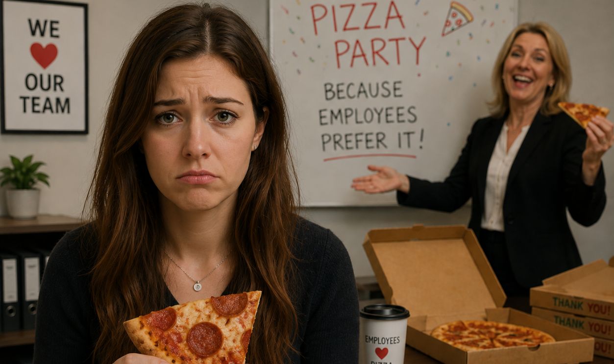 woman with pizza
