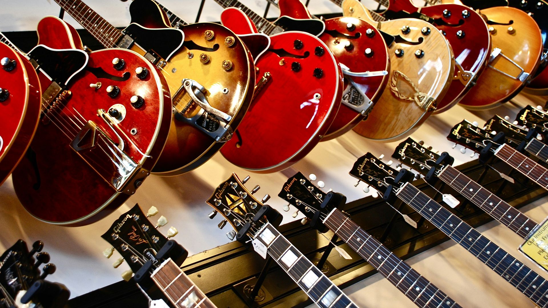 assorted-color jazz guitar lot