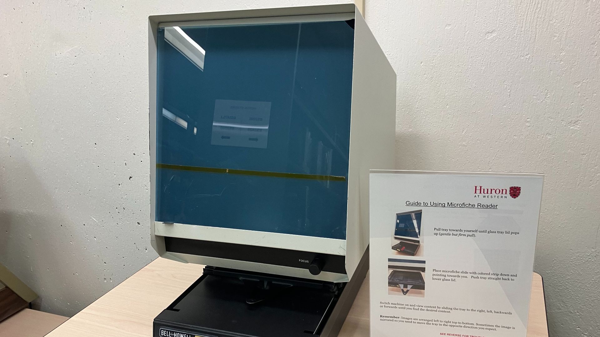 Microfiche Reader at Huron University College Library