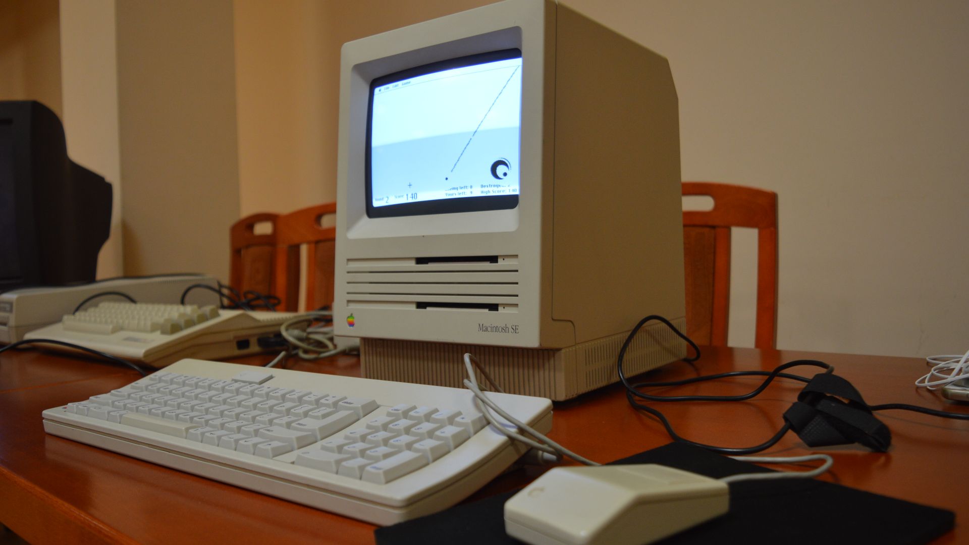 Macintosh SE computer displayed during an enthusiast meeting in Gdansk