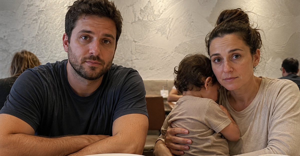 Mother, Father and Child at restaurant