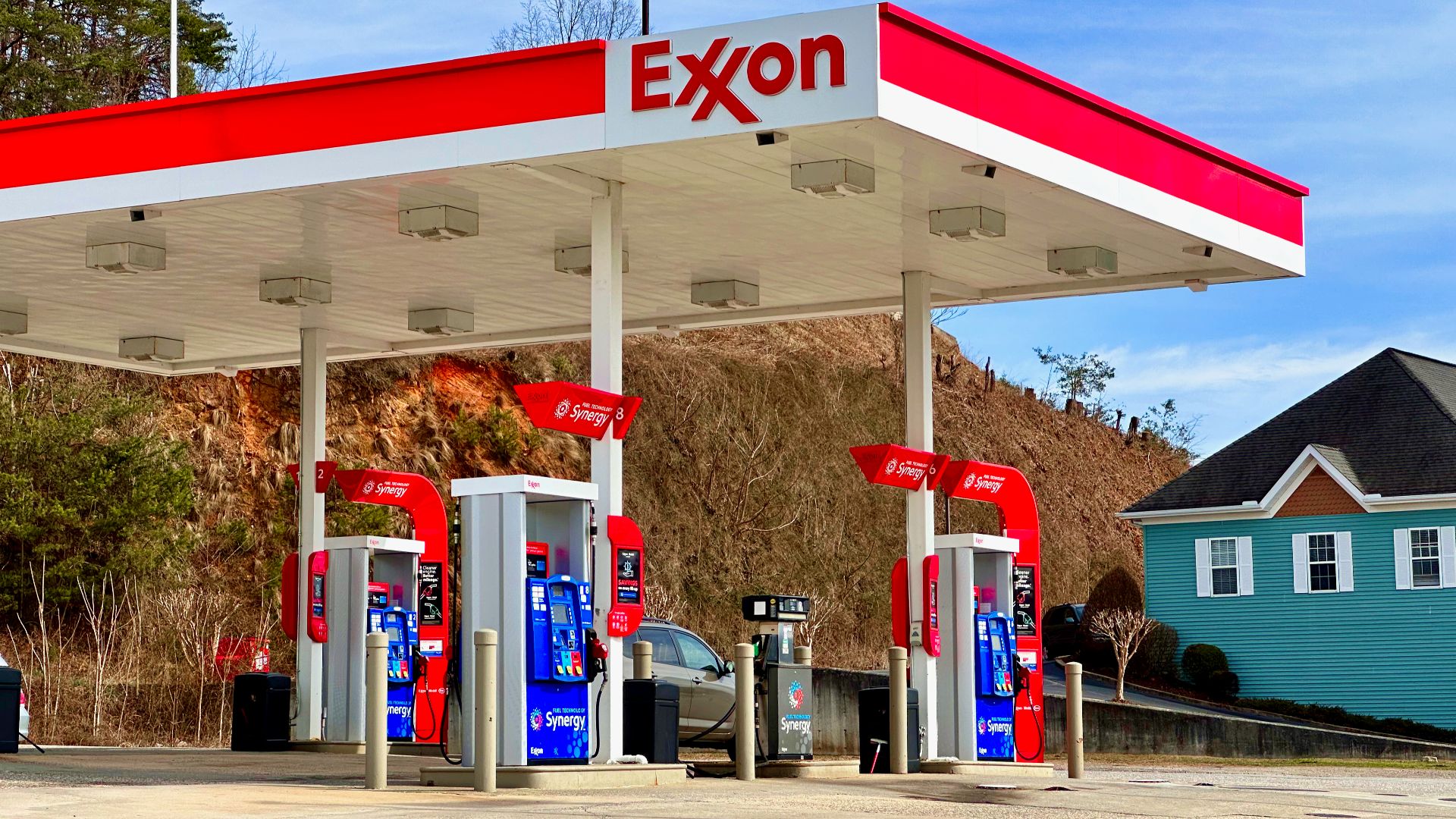 An ExxonMobil gas station in Hiawassee, Georgia