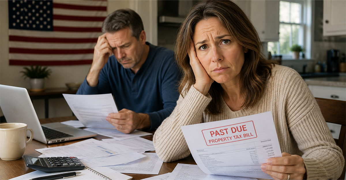 A man and woman with past due bills
