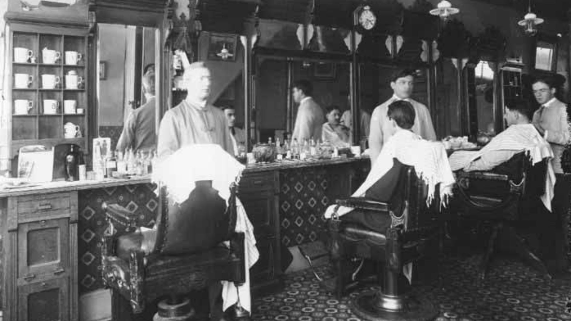 Printed on image: Burlick's Barber Shop Dawson Y.T.
PH Coll 295.33
Subjects (LCTGM): Barbers--Yukon--Dawson; Barbershops--Yukon--Dawson
Subjects (LCSH): Burlick's Barber Shop (Dawson, Yukon)