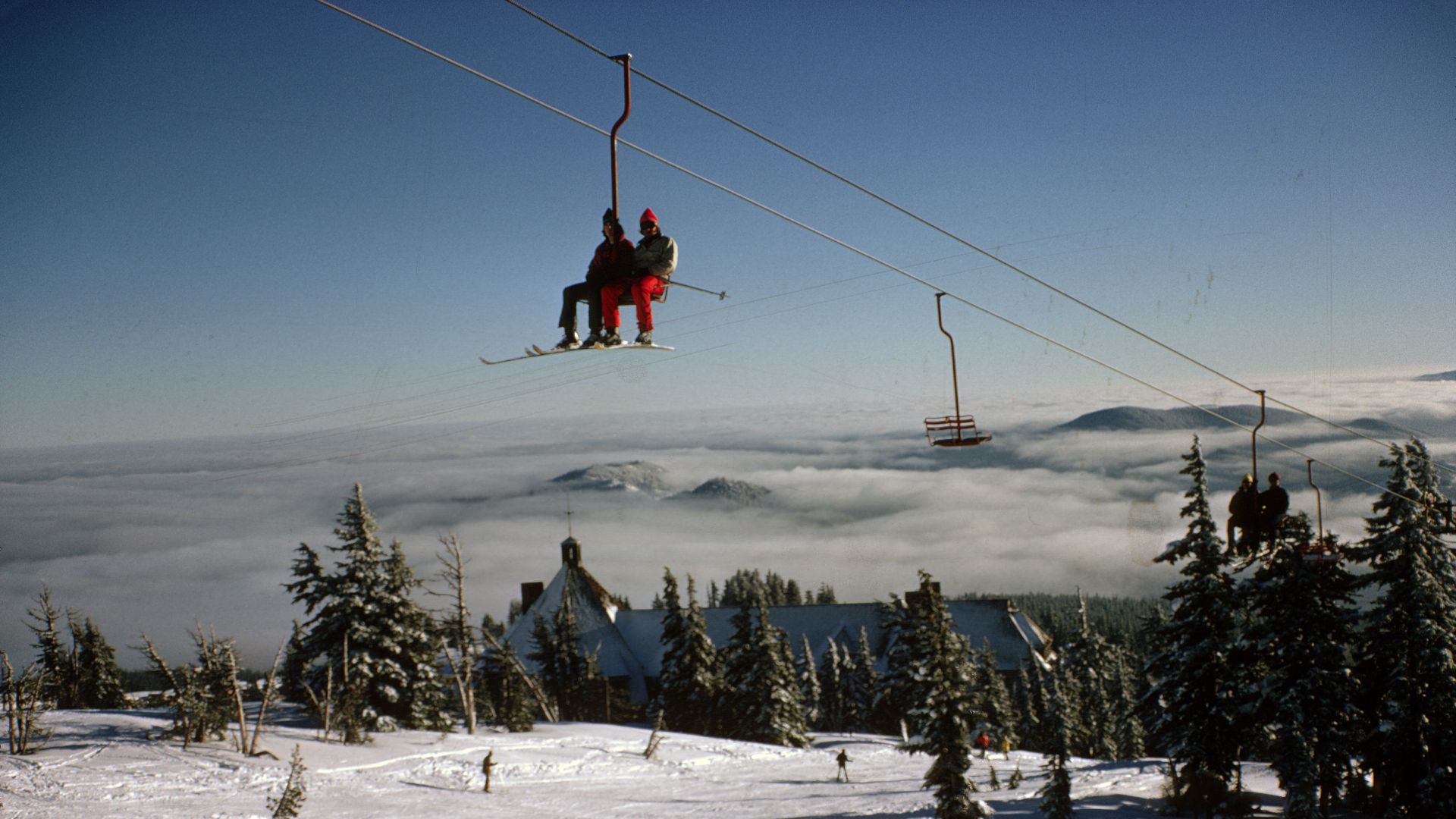 407 Timberline Lodge, old magic mile chairlift, Mt Hood National Forest  1973