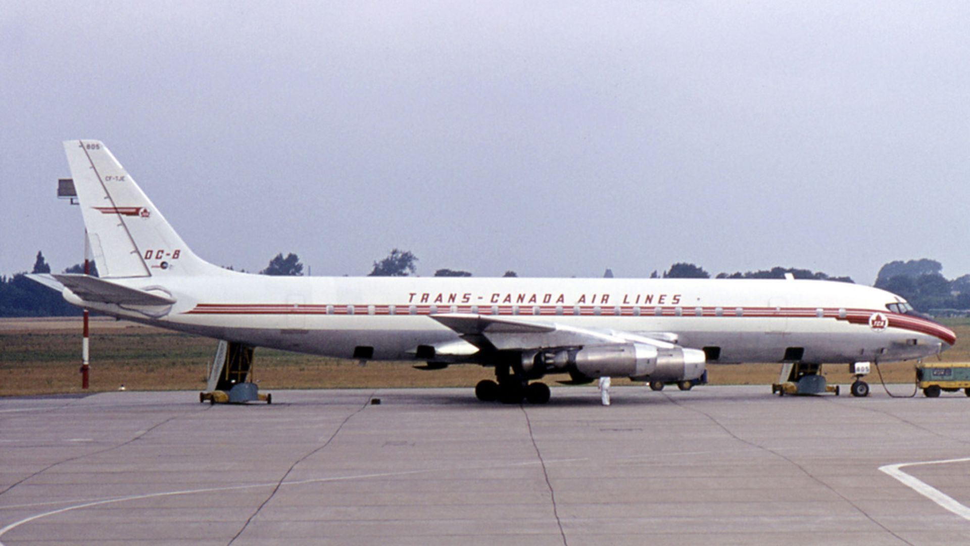 Trans-Canada Air Lines Douglas DC-8-43 CF-TJE at Düsseldorf International Airport