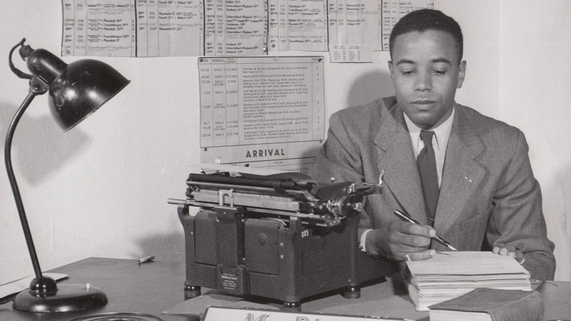 Ernest D. Diggs, Typist in the Office of the Chief of Counsel for War Crimes, during the Doctors' Trial, 9 December 1946-20 August 1947 (first of the Subsequent Nuremberg Trials) held at the Palace of Justice, Nuremberg)