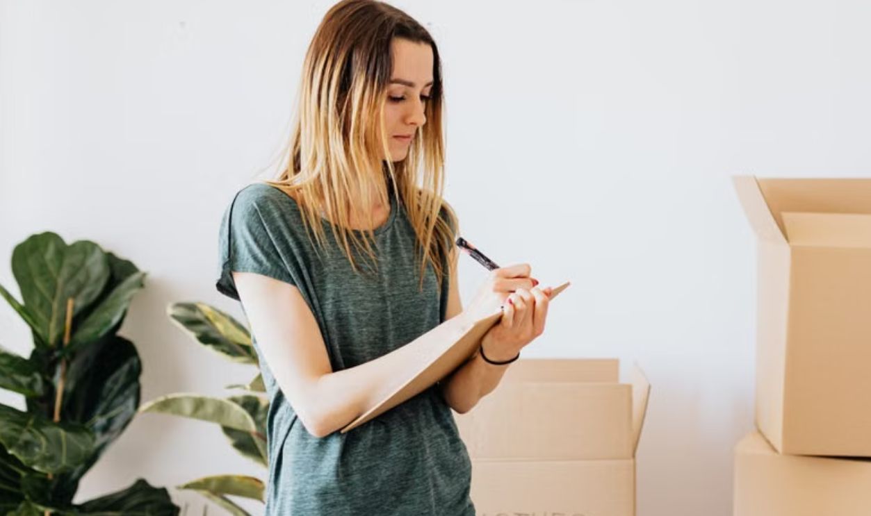 woman checking the house 
