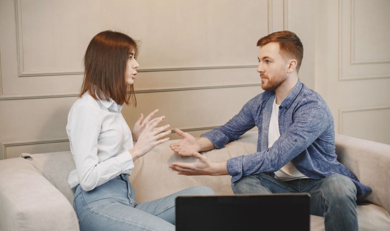 couple talking 