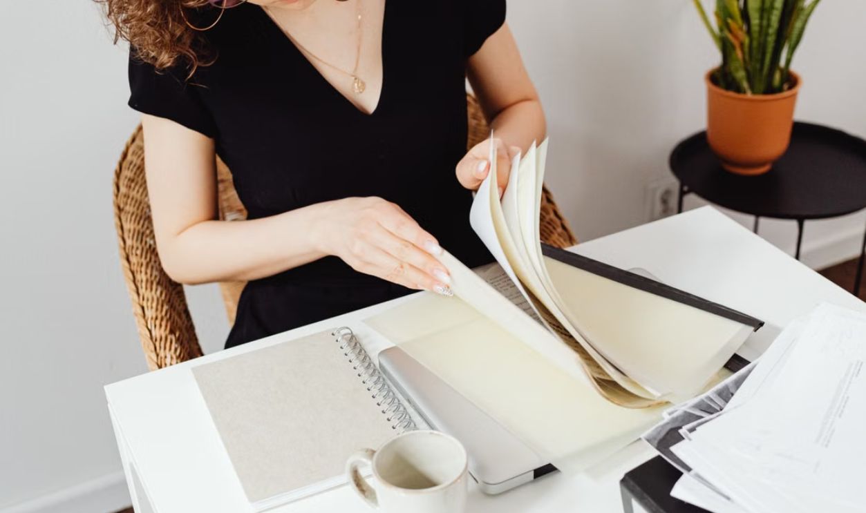 woman with documents