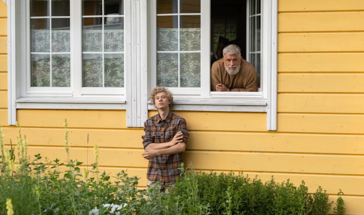elderly man relaxing at home 