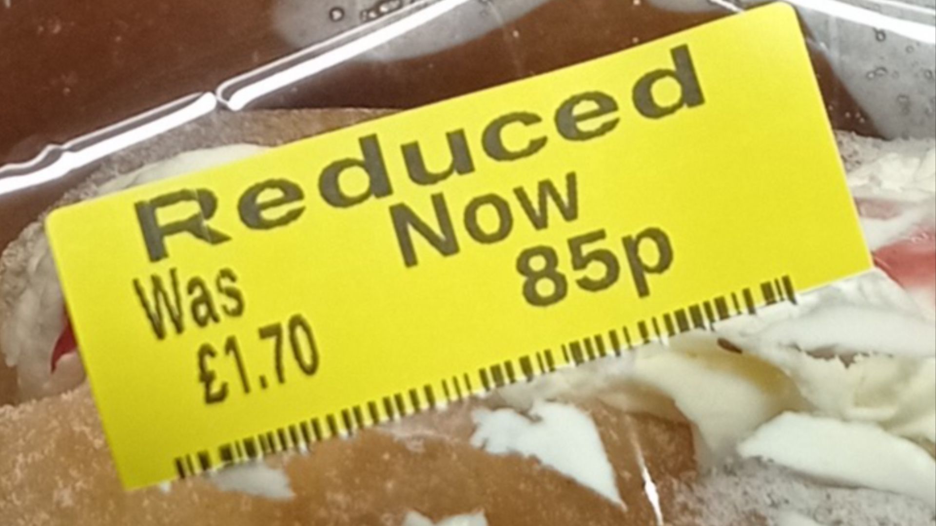 Yellow sticker items reduced to clear in Sainsbury's supermarket