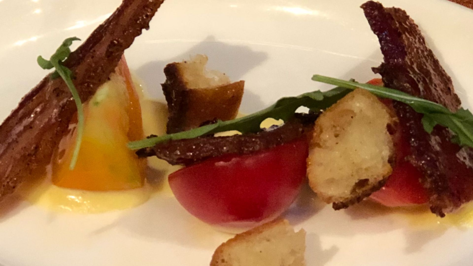 Bacon Panzanella BLT paired with 2016 Carignan at the 2018 Corner 103 Bacon Dinner