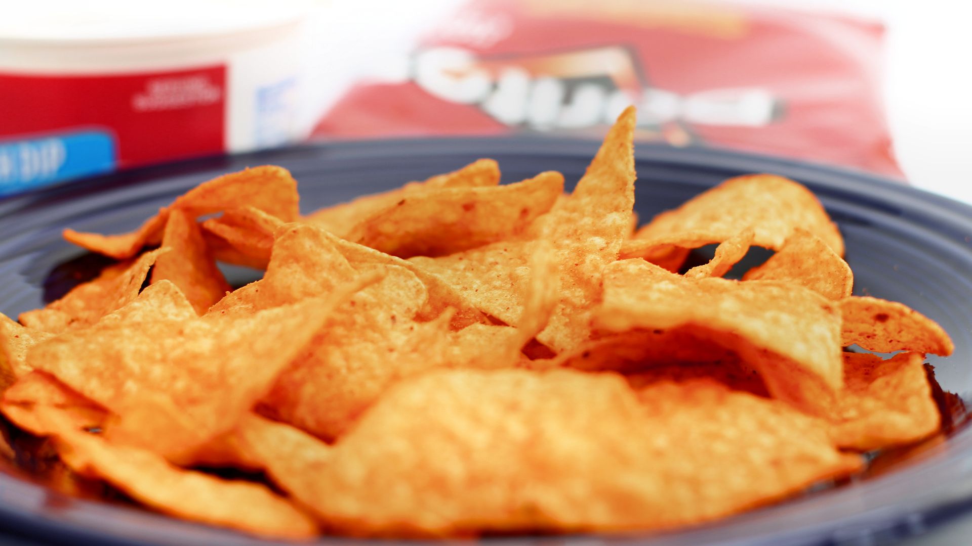 Nacho Cheese Flavor Doritos set out for a party.