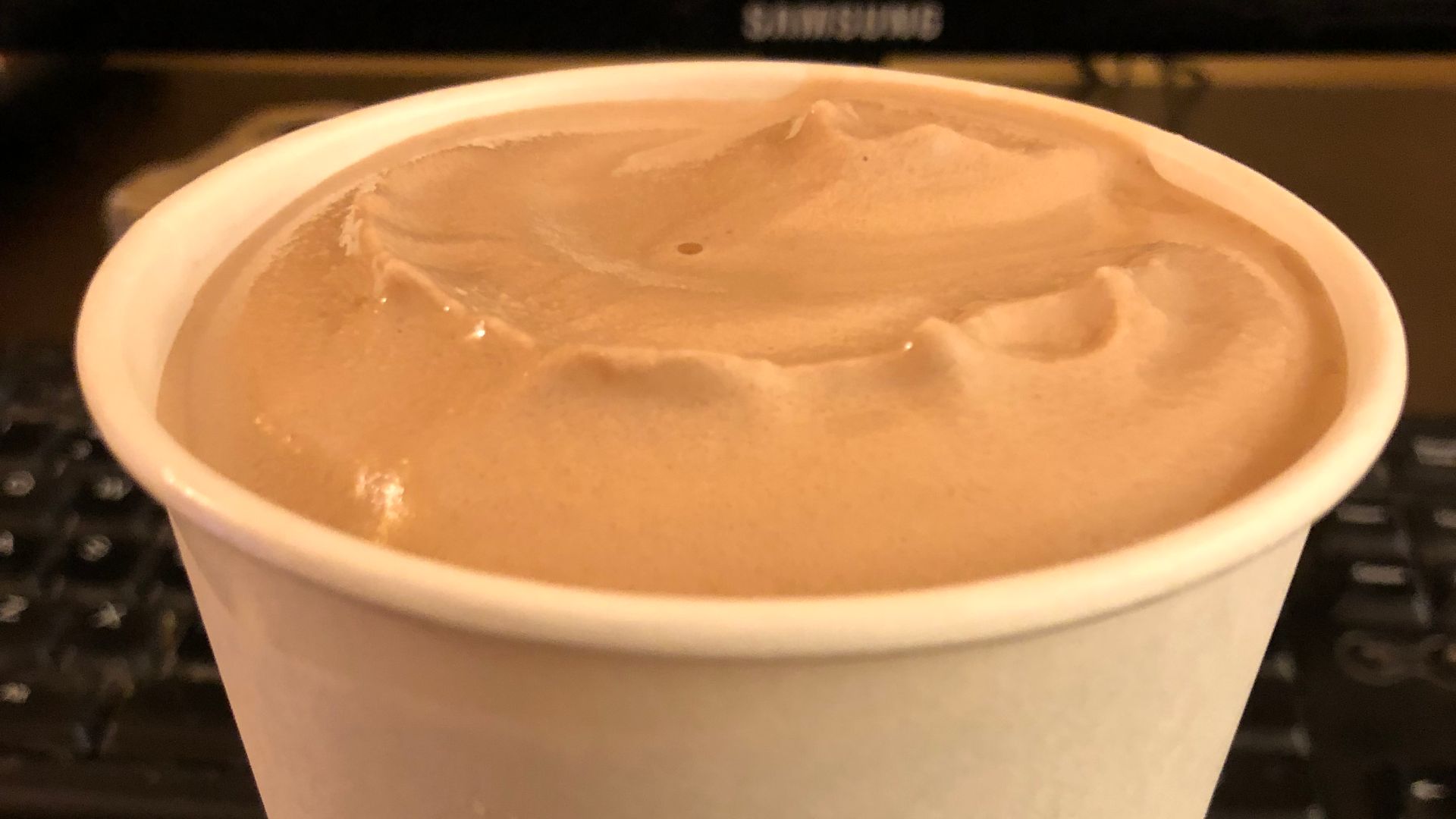 A large chocolate Frosty from the Wendy's in Chantilly, Fairfax County, Virginia