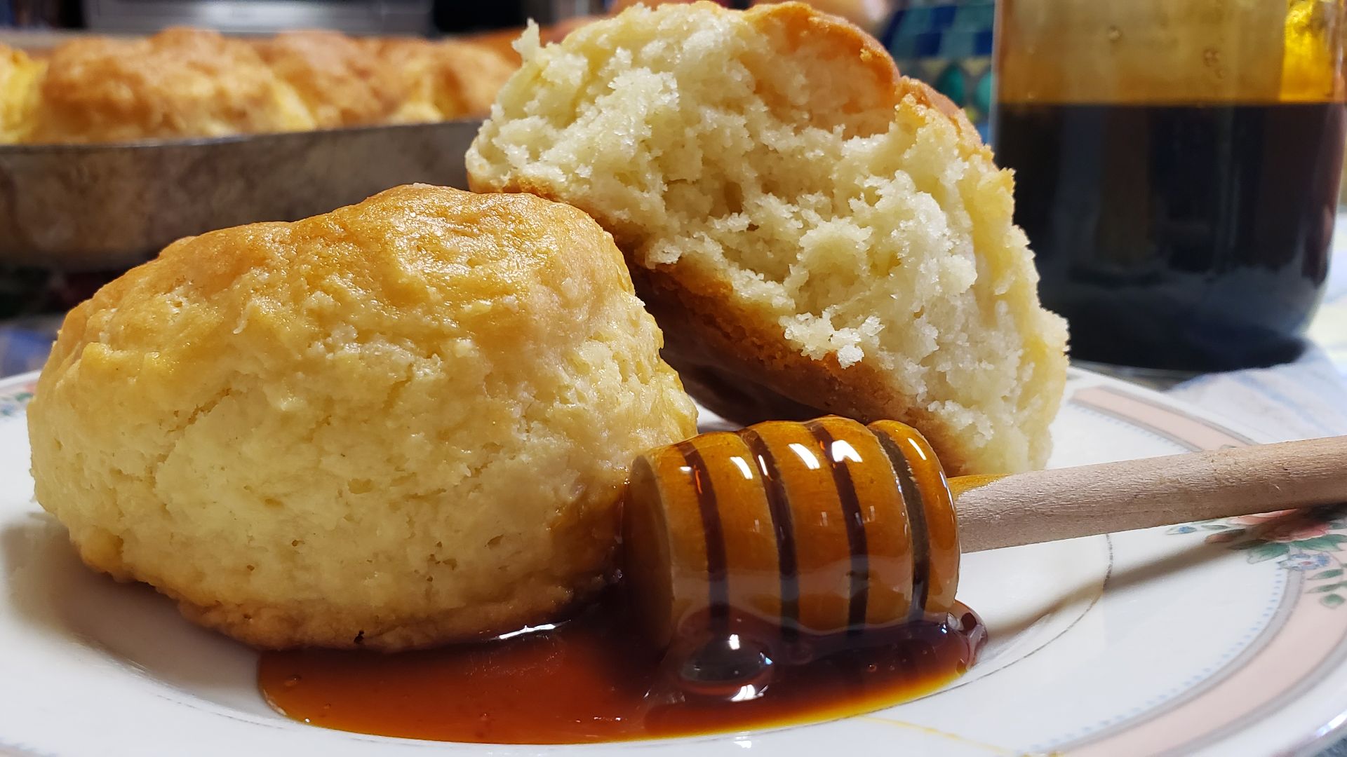 Buttermilk Biscuits are a traditional breakfast quick bread in the American Southern States. Once a staple of Southern home cooking (Southern Folk Cuisine), they are now sold in restaurants. Biscuits are traditionally accompanied by dairy butter, sugar ca