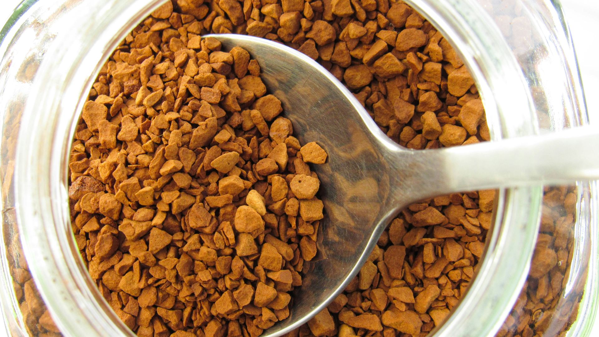a spoon in a jar filled with dog food