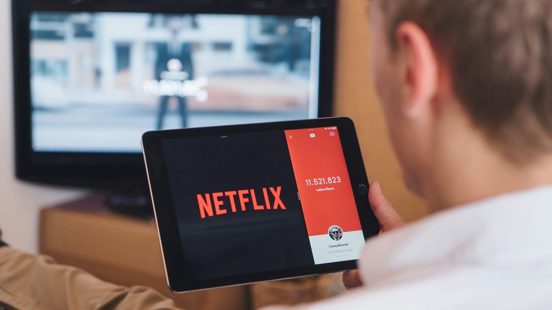 man watching Netflic
