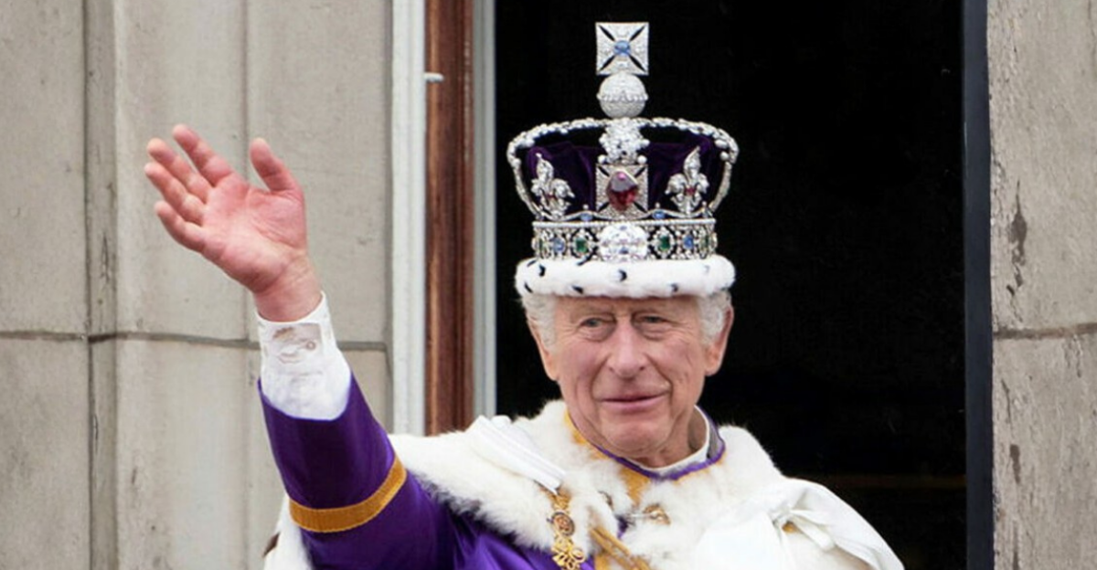 Charles and Camilla on the Buckingham Palace balcony following their coronation.