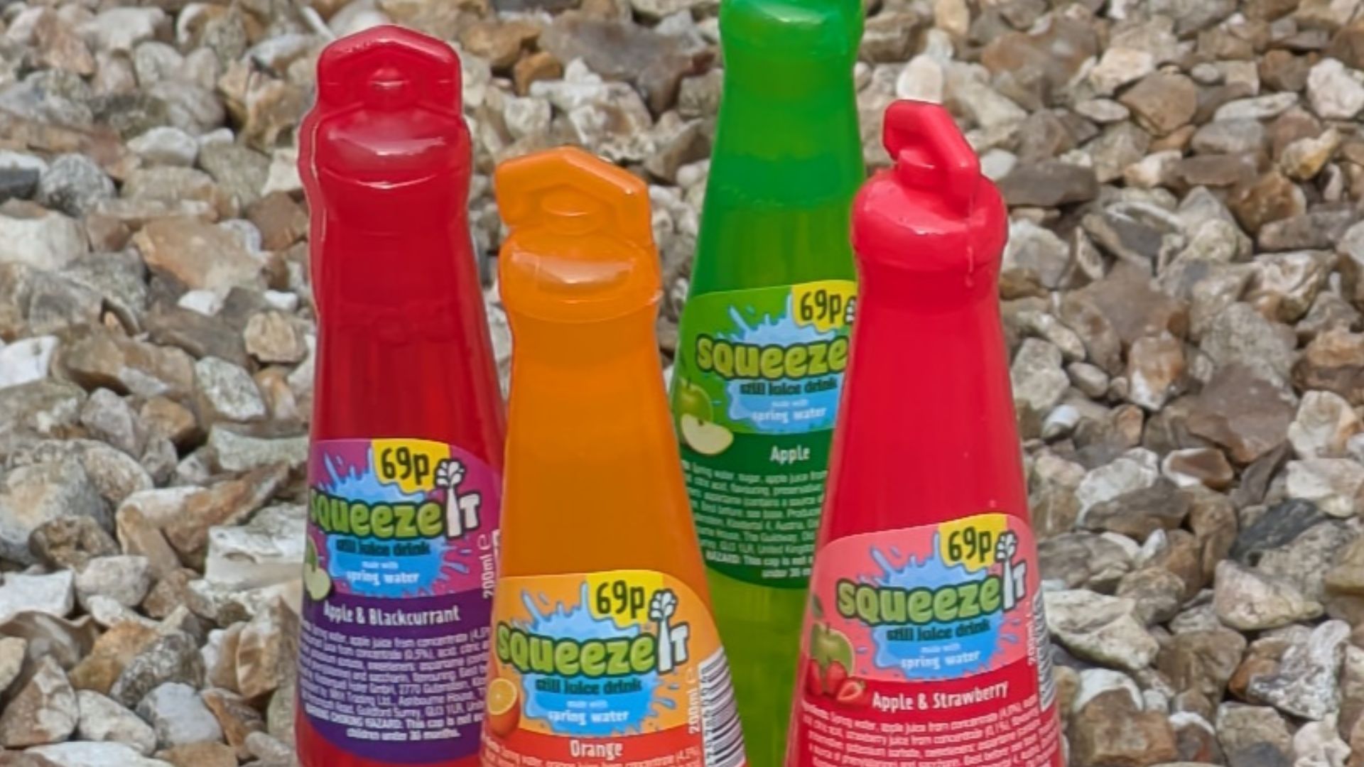 A selection of SqueeseIt beverages with the distinctive wingnut cap