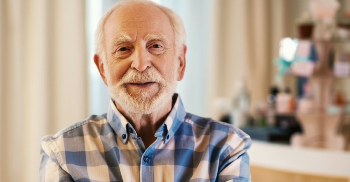 Older man looking at camera