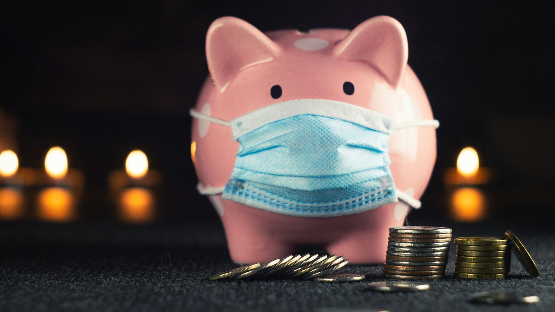 pink and blue pig figurine