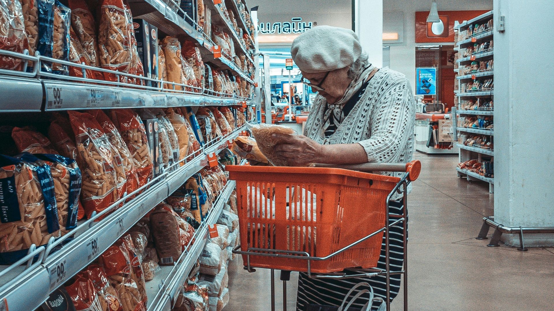 woman standing near shopping cart