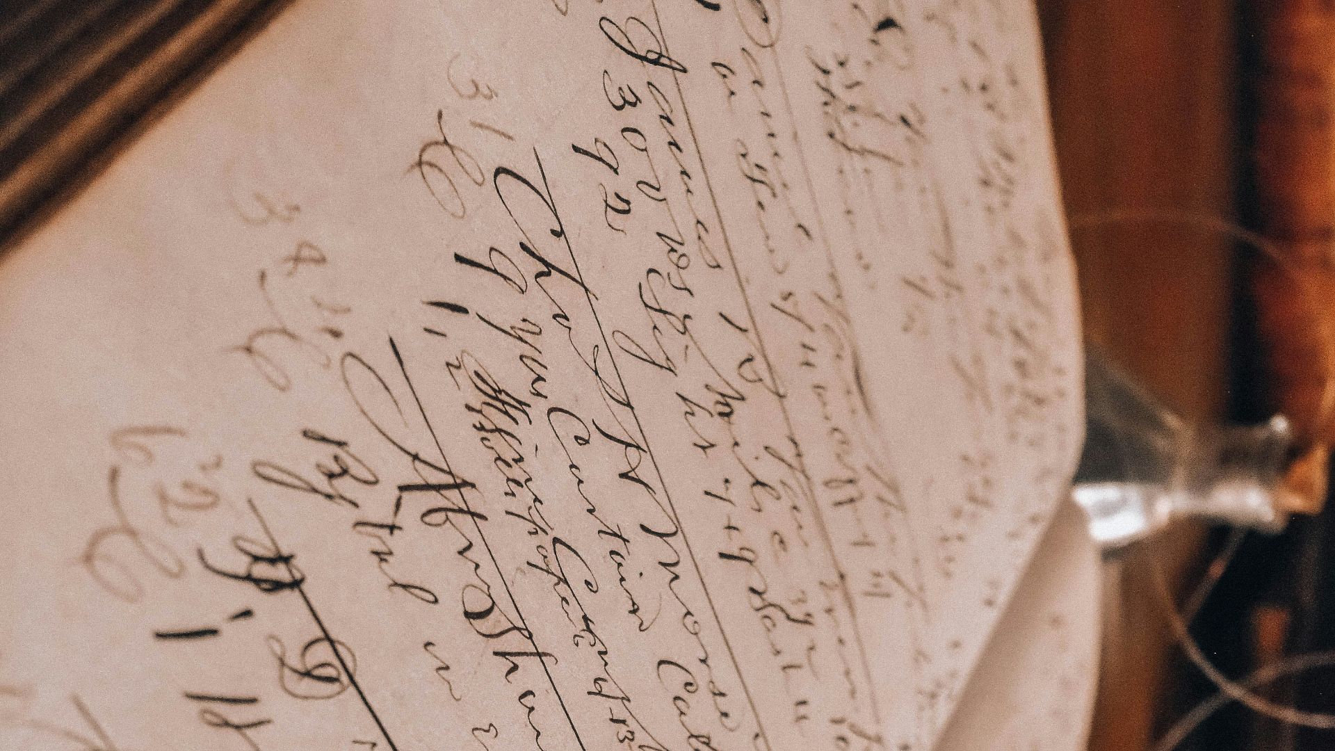 Vintage ledger book with intricate handwritten entries
