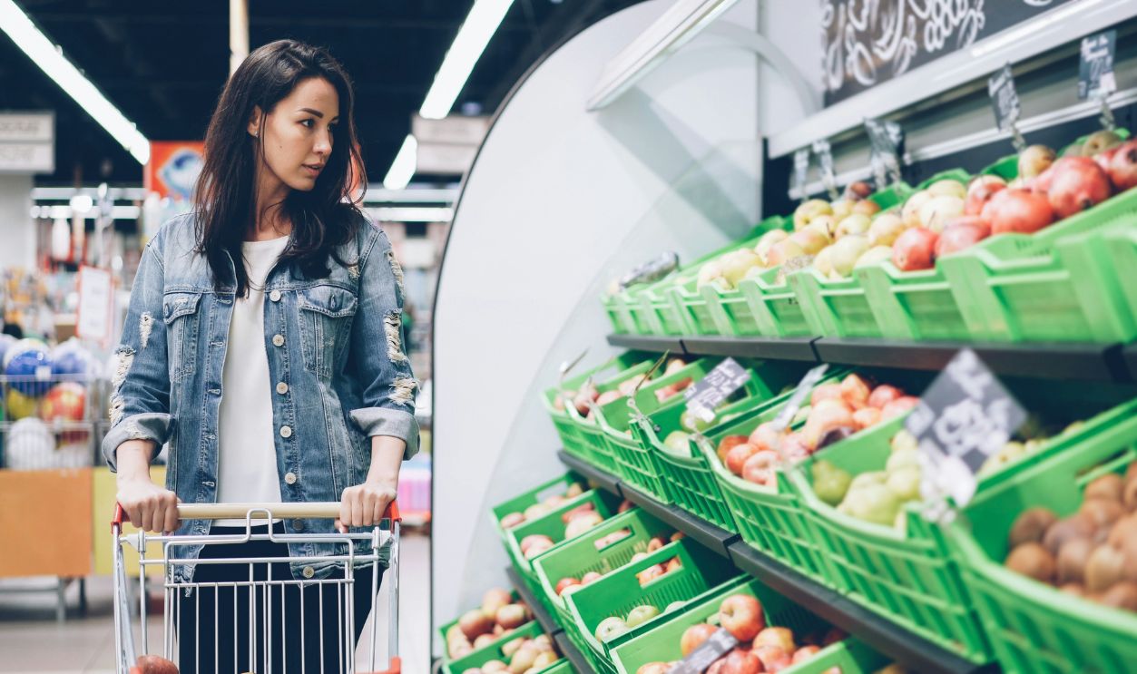 Woman shops for produce