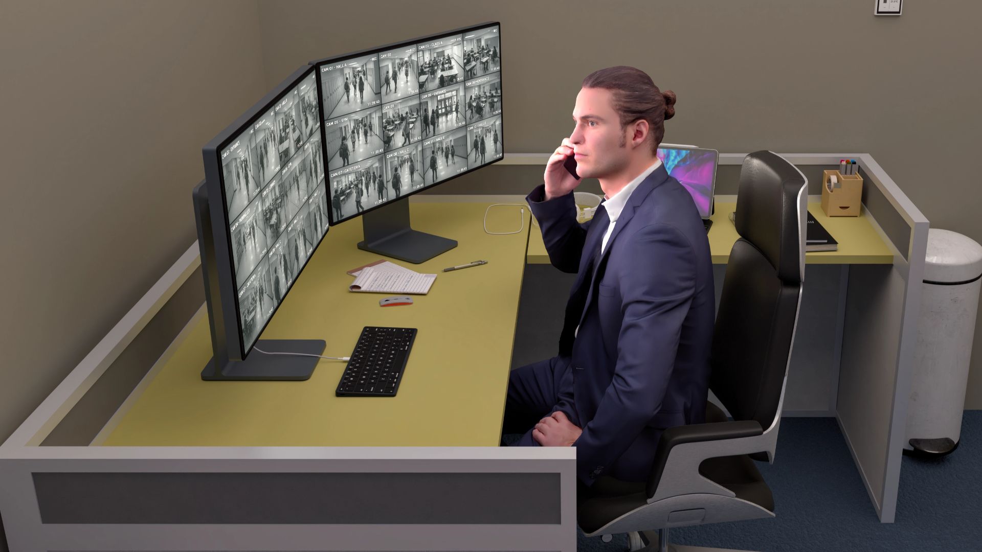 Security camera monitoring for school security