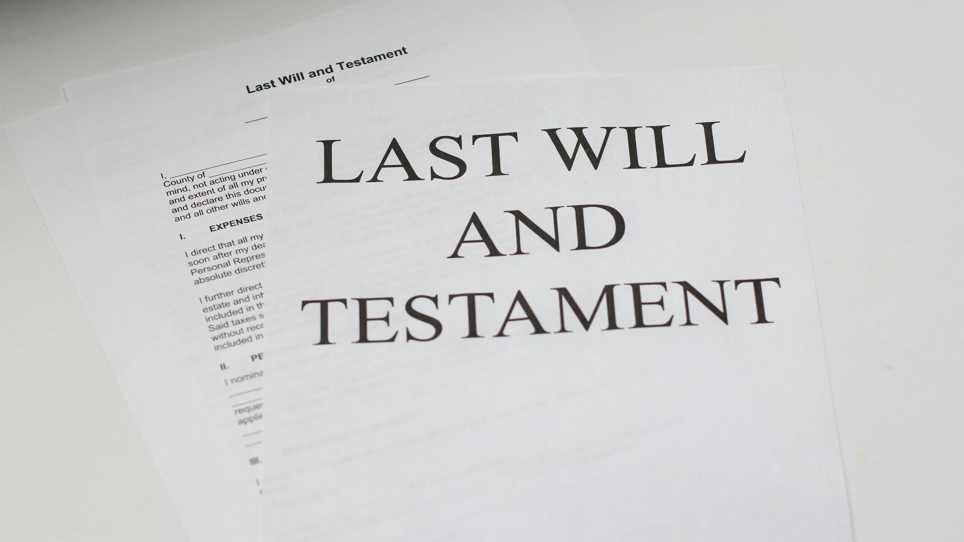 last will and testament white printer paper