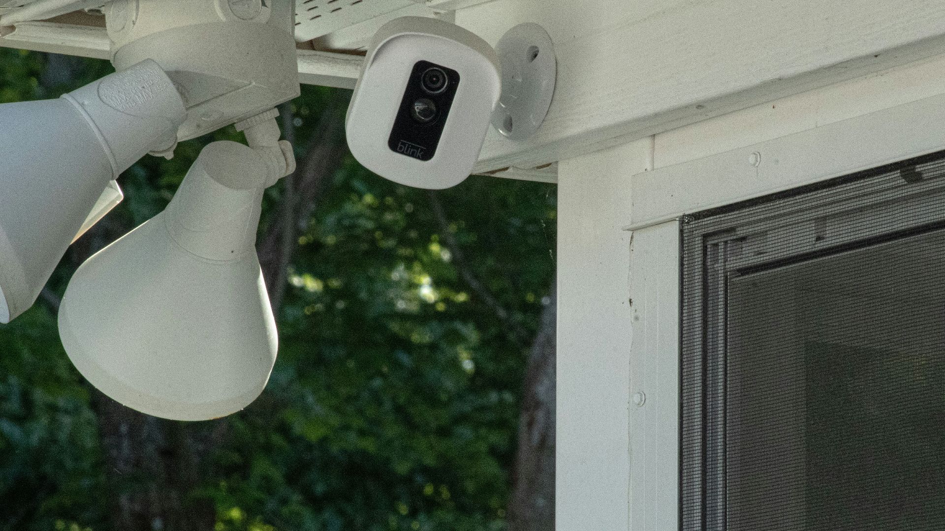 white and black security camera